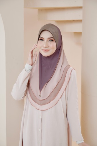3 Layer Hijab MILO CHOC Hard Visor